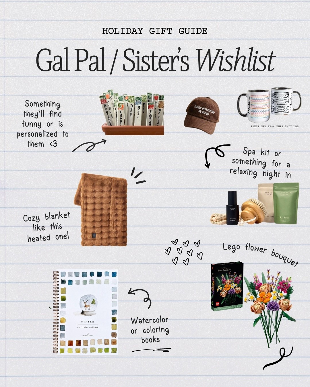 All of my favorite things for a sister or girl friend! Including things for the homebody and personalized items 

#LTKGiftGuide #LTKselfcare