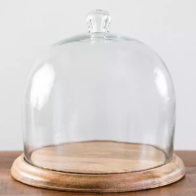 Glass Cake Dome with Natural Wooden Base | Kirkland's Home