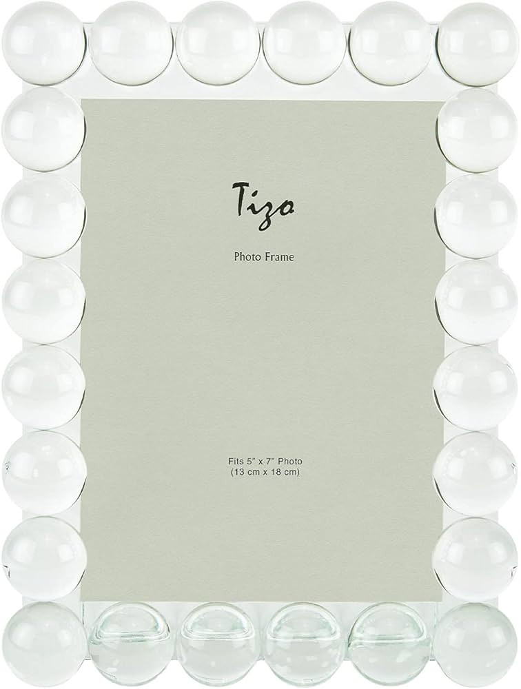 Design 5x7 Crystal Clear Glass Picture Frame, Boutique Quality Photo Frame (Single Row Bubbles) | Amazon (US)