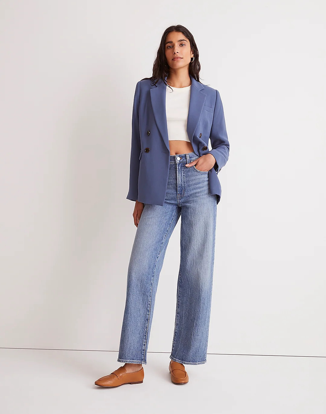 The Petite Perfect Vintage Wide-Leg Jean in Heathcote Wash | Madewell