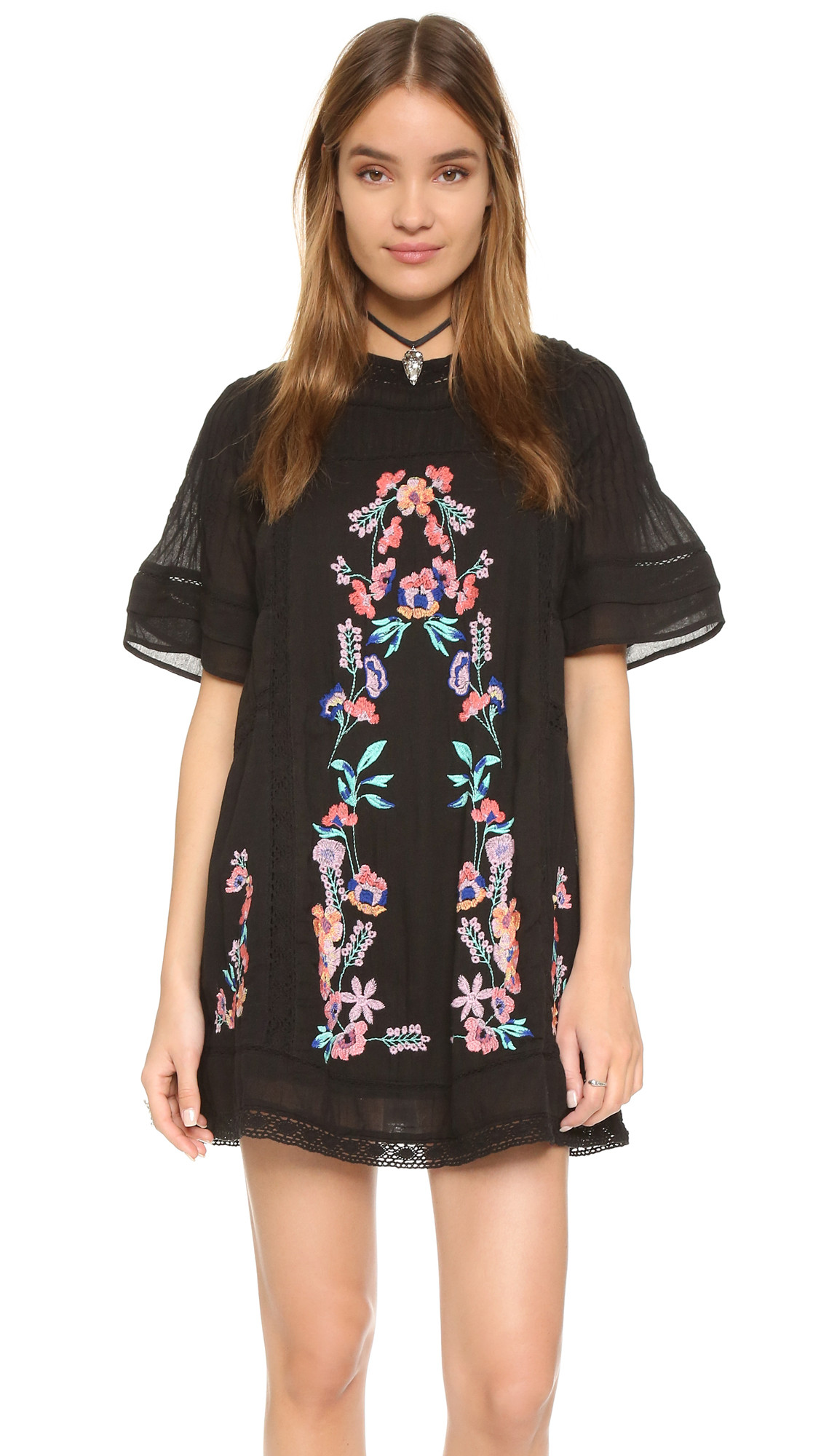 Free People Perfectly Victorian Embroidered Mini Dress | Shopbop