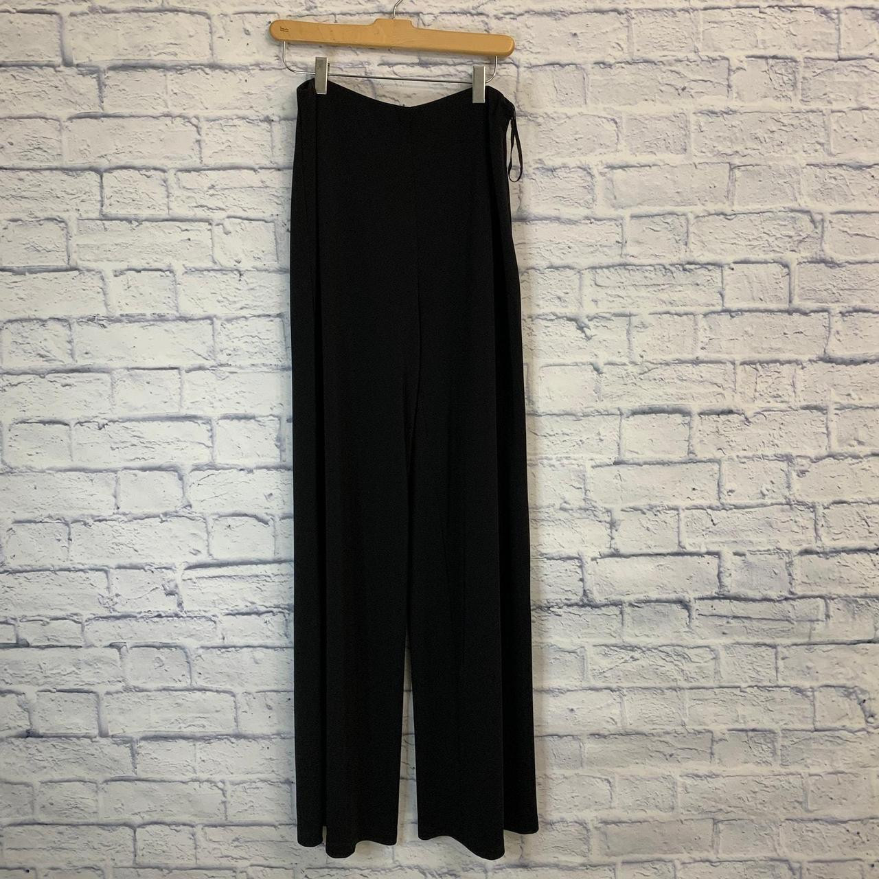Source Unknown Women's Wide leg Pants - Black - 10 | Depop US