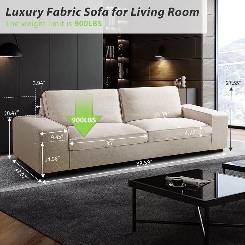 88.58'' Upholstered Sofa | Wayfair North America