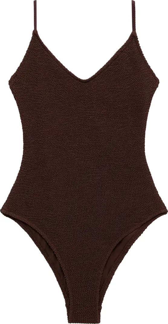 MANGO Strappy Rib One-Piece Swimsuit | Nordstrom | Nordstrom