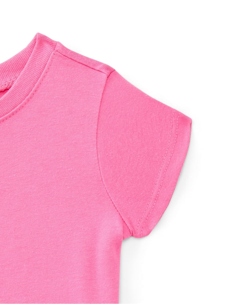 Wonder Nation Baby Girls Crewneck Tee with Short Sleeves, Sizes 0/3M-24M | Walmart (US)