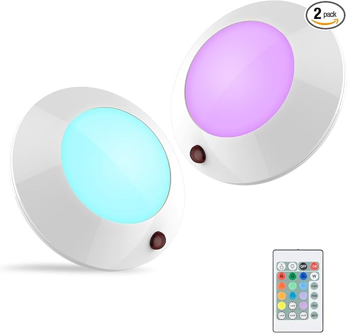 BIGLIGHT Battery Operated LED Ceiling Light, Remote Controlled, 12 Color Changing Mood Light, Hal... | Amazon (US)