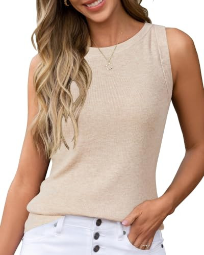 Arach&Cloz Women's Sleeveless Sweater Vest Fall Business Casual Tank Top | Amazon (US)