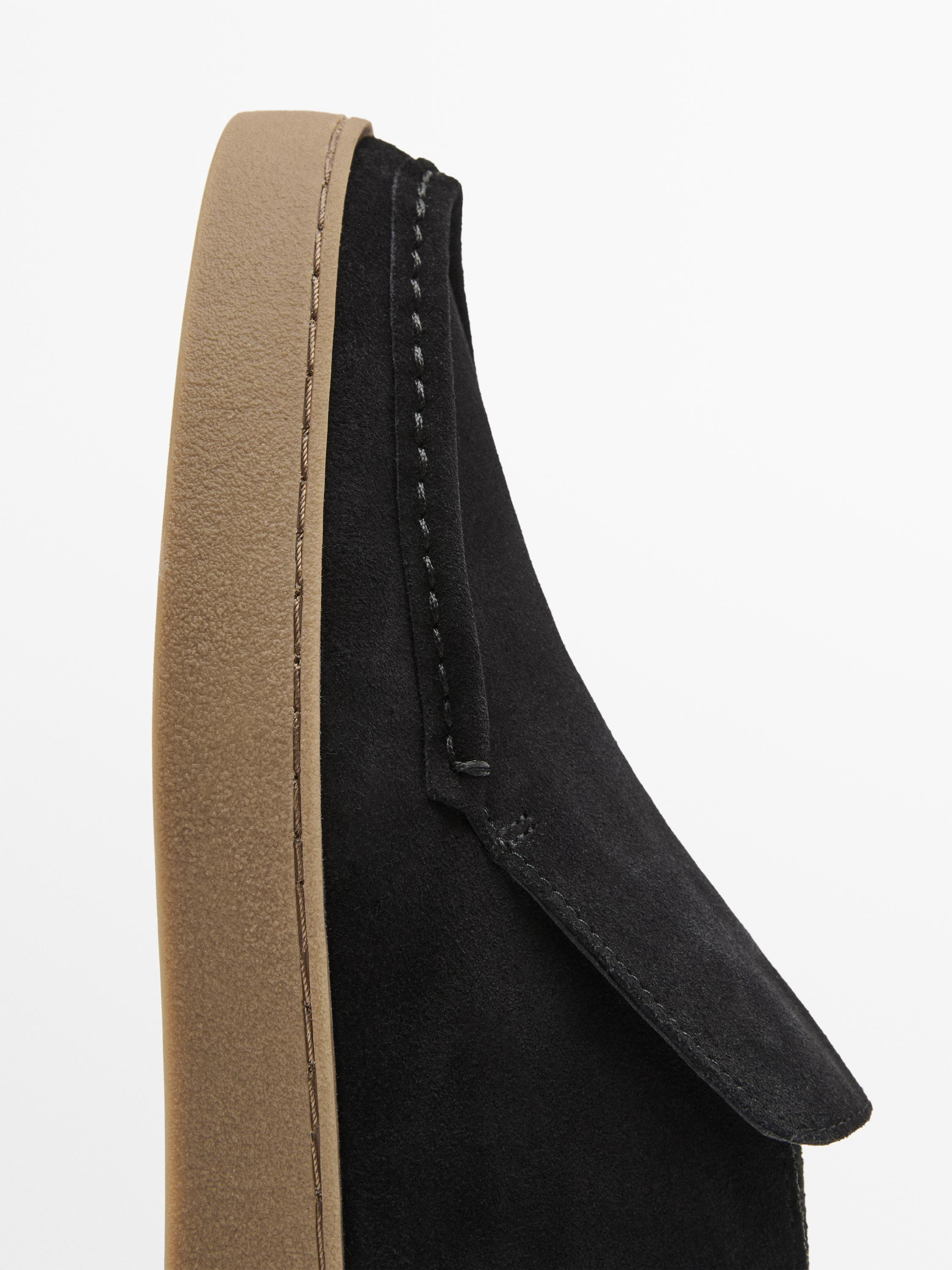 Split leather boot-style shoes | Massimo Dutti UK