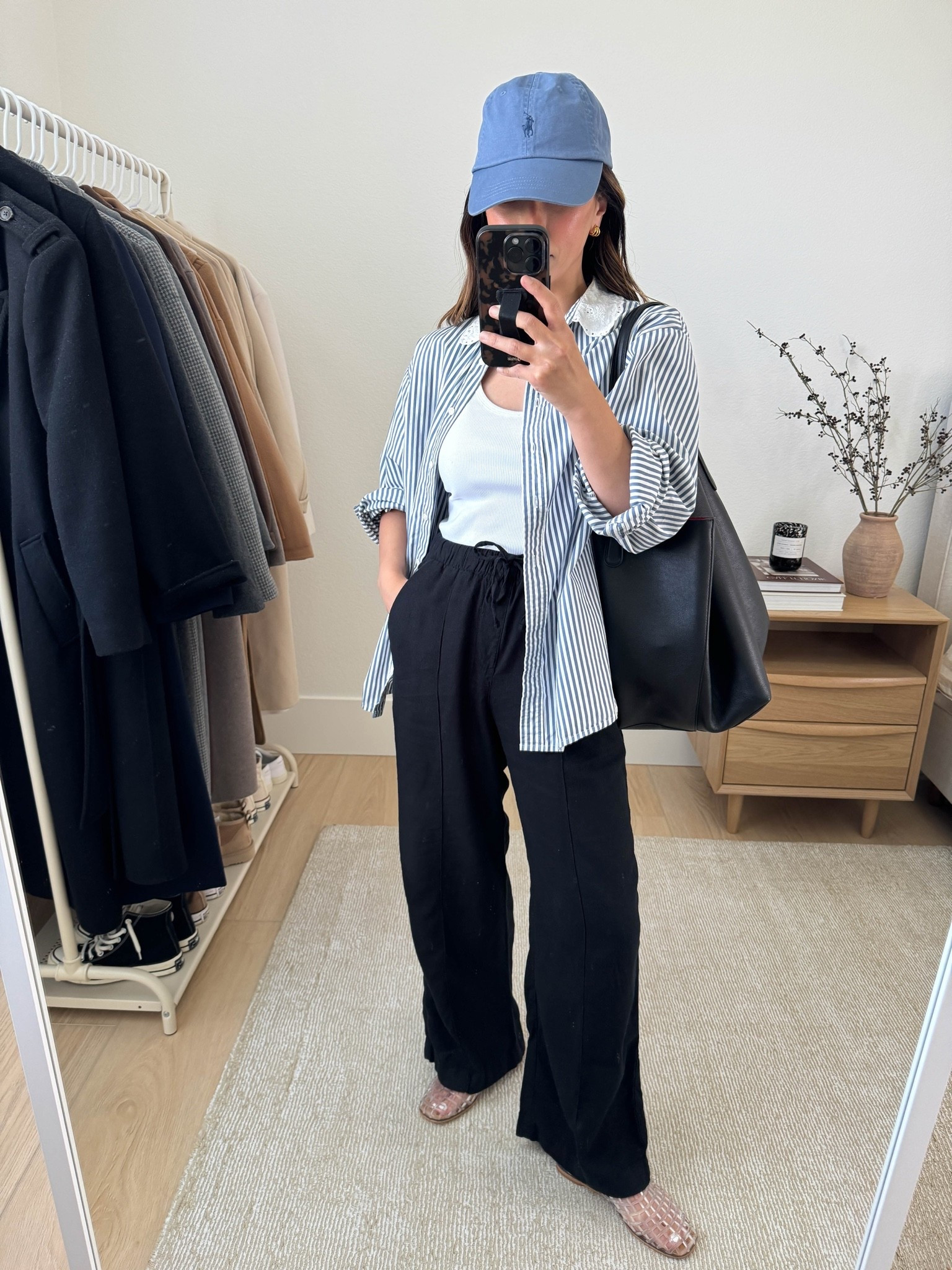 If you live in leggings all summer, try this instead. Just as comfortable, but feels so much more intentional.

Gap x Doen shirt xs - old, linked similar
Madewell tank small 
Gap Factory linen blend pants petite xs 
Amazon Jelly flats 5.5 
Mansur Gavriel tote 
Polo Ralph Lauren hat 
J.Crew earrings - old, linked similar
Dorsey James Necklace 15"

summer outfits, petite style

#LTKPetite #LTKmomlife