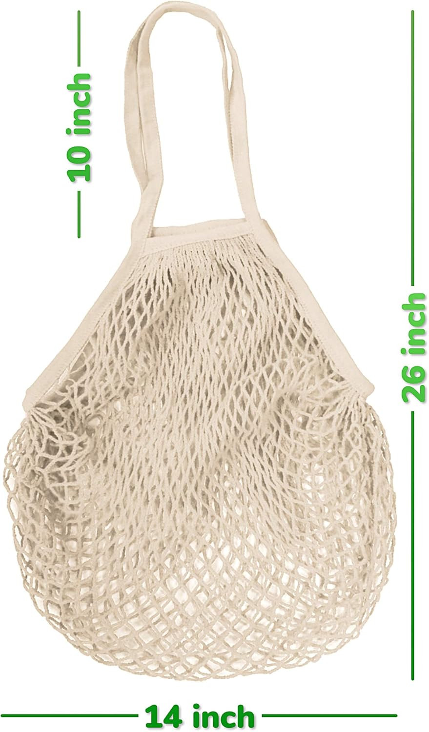 MERCURHOUSE 2 pack Cotton String Shopping Bags Reusable Washable Grocery Mesh Bags Organizer for ... | Amazon (US)