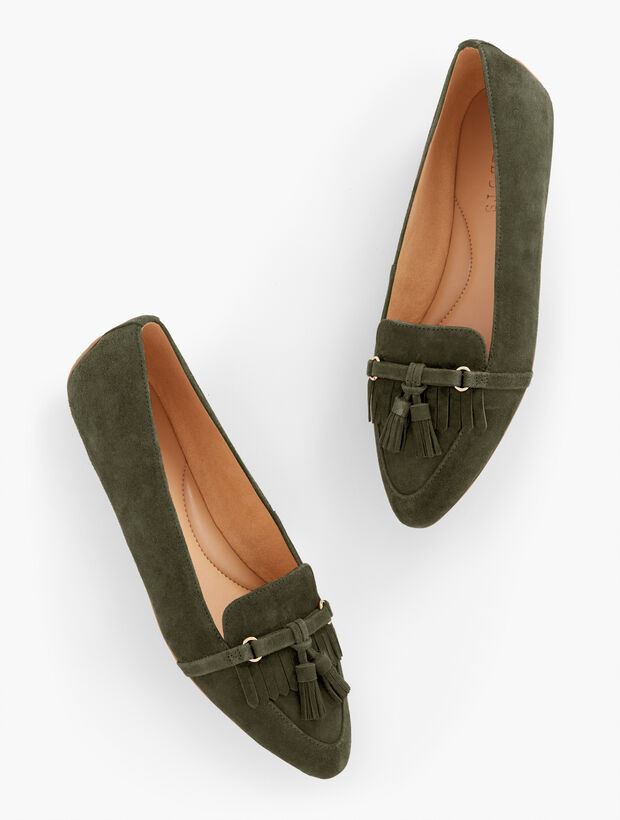 Francesca Tassel Driving Flats - Suede | Talbots