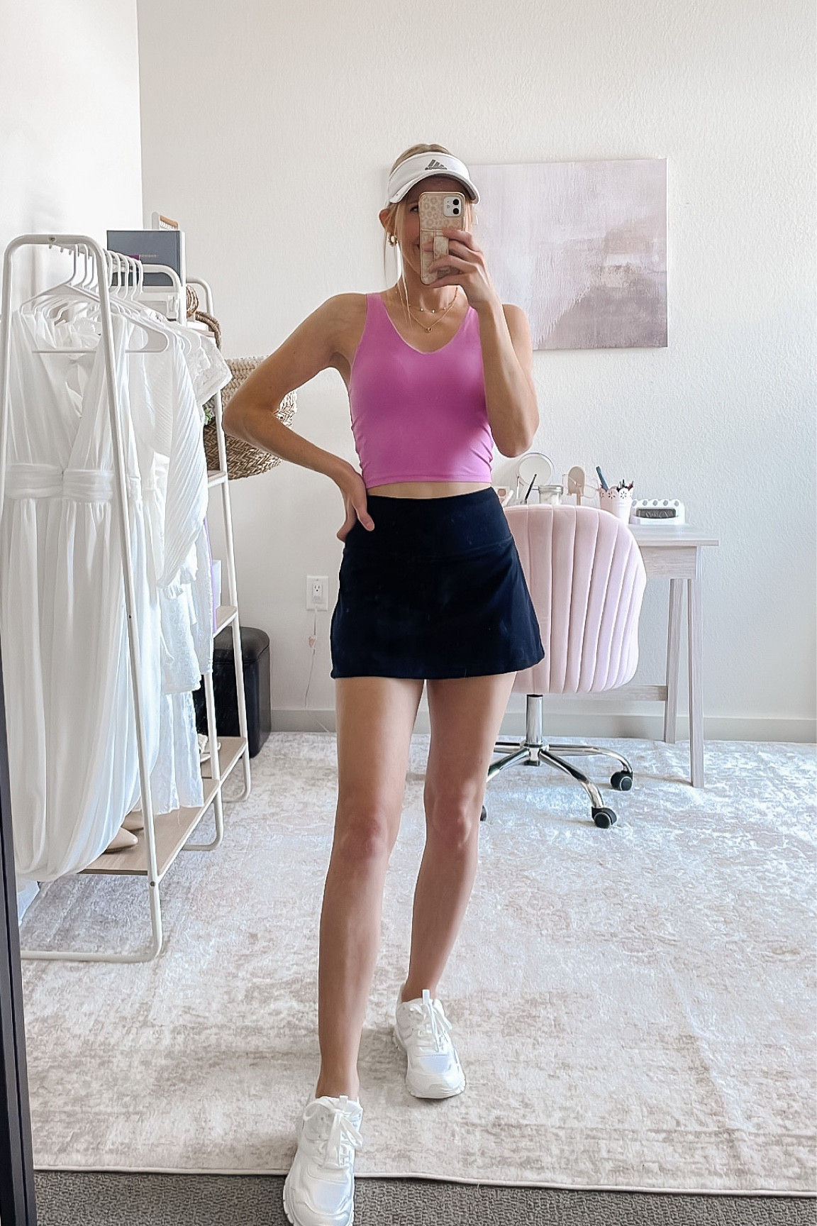 Pickleball outfit ✨ Wearing this pink Target workout top in a XS and this Amazon tennis skirt in black 😍 Size XS in the black tennis skirt.

Tennis outfit, workout outfit, Disney outfit, tennis skirt outfit, athletic wear, Amazon athletic wear, casual athleisure outfit ideas, pickle ball, Amazon workout outfit, cropped sports bra, white sneakers, black tennis skirt outfit, active skirt, workout skirt #pickleball #pickleballoutfit #pickleballskirt #tennisskirt #blacktennisskirt #targetathleticwear #targetactivewear

#LTKFind #LTKfit #LTKSeasonal