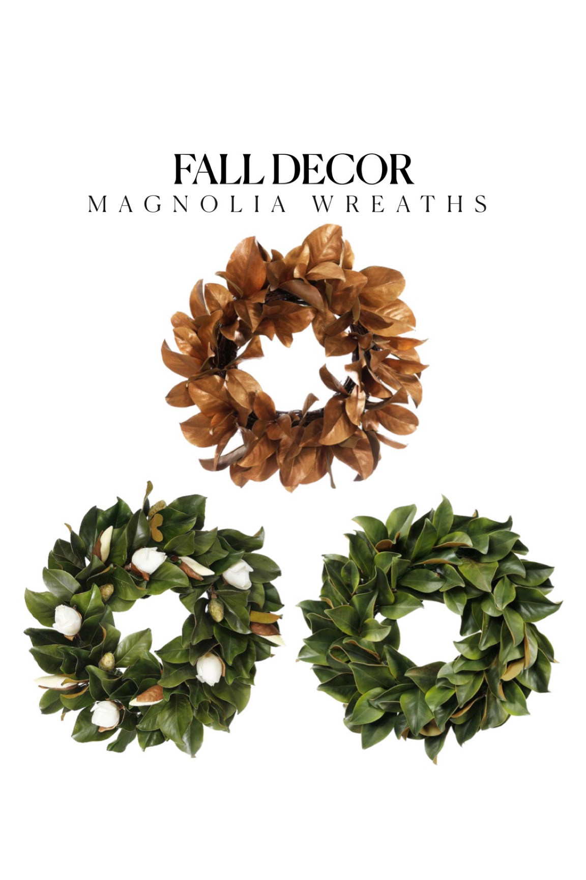 Beautiful magnolia wreaths 💗 fall decor fall wreaths holiday wreath 

#LTKsalealert #LTKhome #LTKunder50
