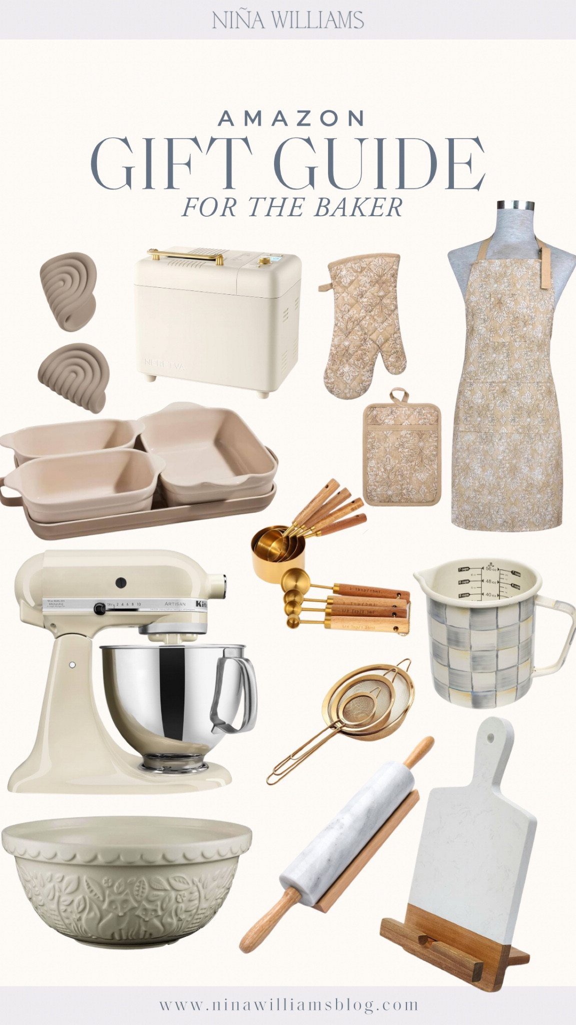 Amazon holiday gift guide for the baker! Holiday gift guide for her - holiday kitchen gift guide - neutral kitchen finds 
#founditonamazon

#LTKGiftGuide #LTKFindsUnder100 #LTKHome