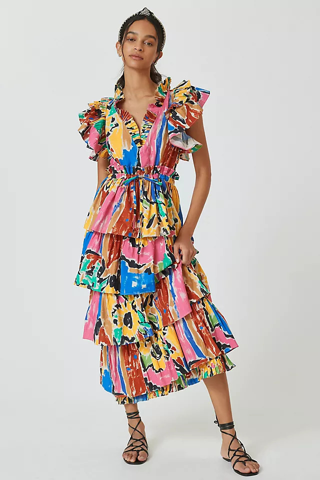 Love The Label Mix-Print Midi Dress | Anthropologie (US)