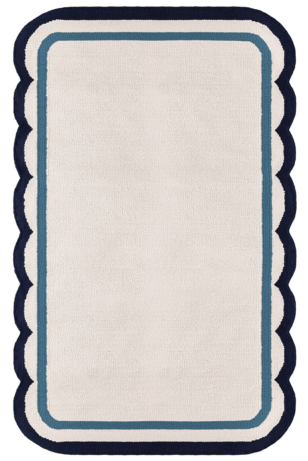 Scallop Edges Handwoven Wool Area Rug Bohemian Decor Finest - Etsy | Etsy (US)