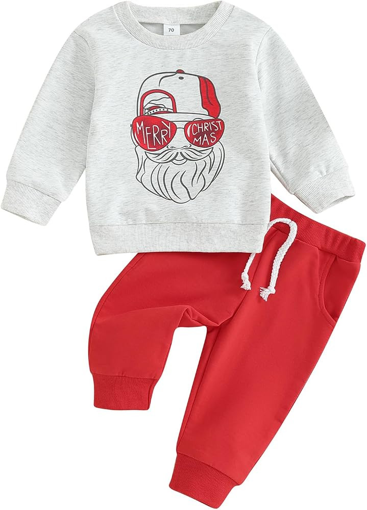 TheFound Christmas Baby Boy Girl Outfit Xmas Fall Winter Pullover Sweatshirt Warm Pant Newborn To... | Amazon (US)