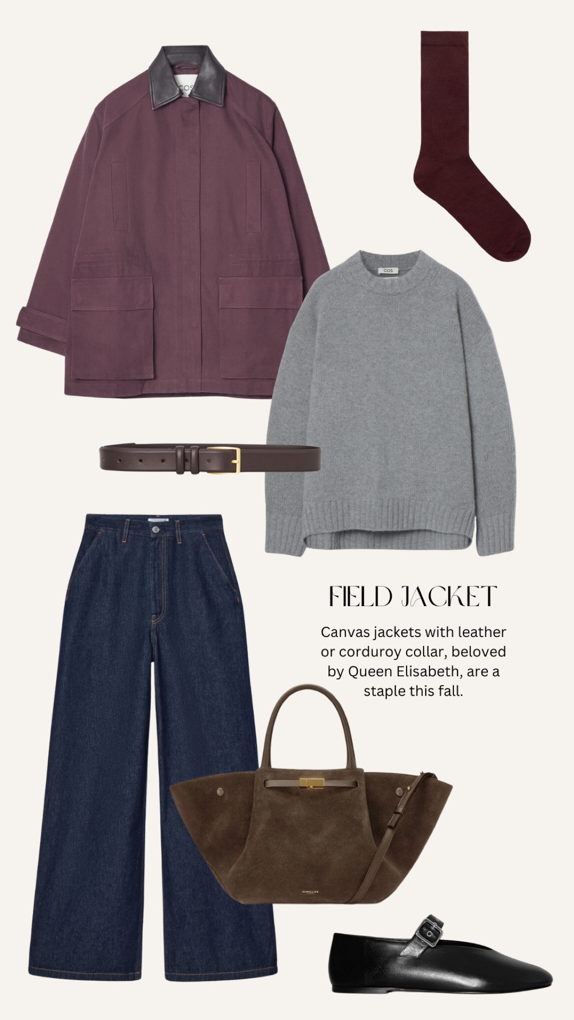 Fall look No.5: burgundy is the most important color this fall. Mix it with blue and grayy
