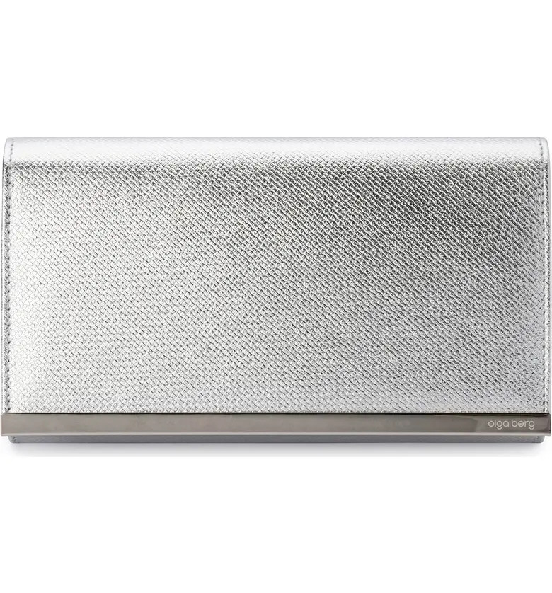 Maddie Metallic Embossed Foldover Clutch | Nordstrom