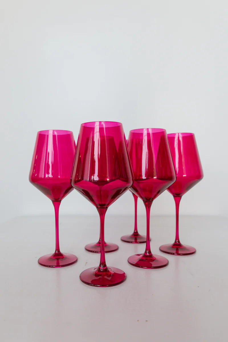 Estelle Colored Wine Stemware - Set of 6 {Viva Magenta (Our Fuchsia)} | Estelle Colored Glass