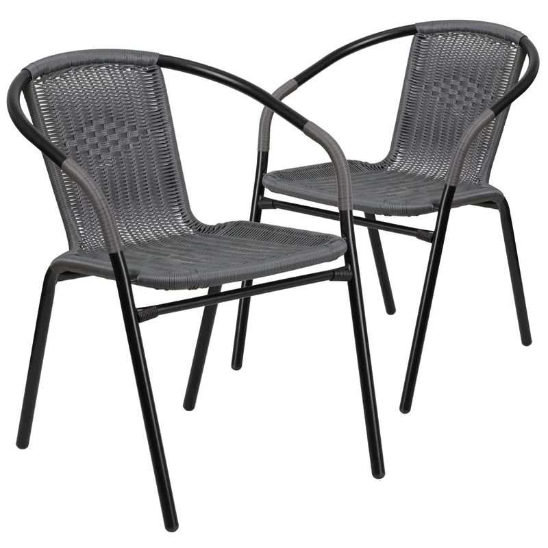 Anacely Stacking Patio Dining Side Chair (Set of 2) | Wayfair North America