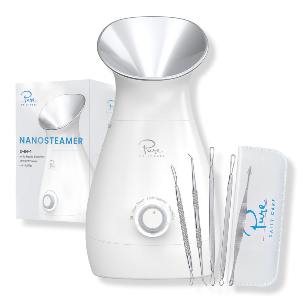 Pure Daily Care Nano Steamer 3-in-1 Facial Steamer, Humidifier, Towel Warmer with 5-Piece Skin Kit - Silver | Ulta