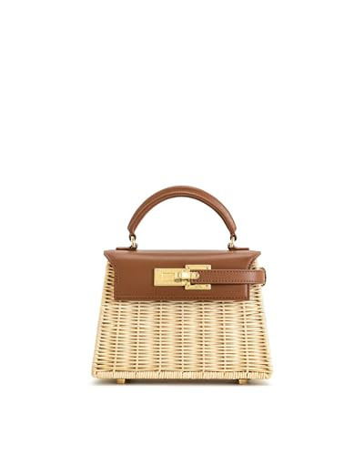JW PEI Women's Elise Top Handle Bag - Brown Rattan | Amazon (US)