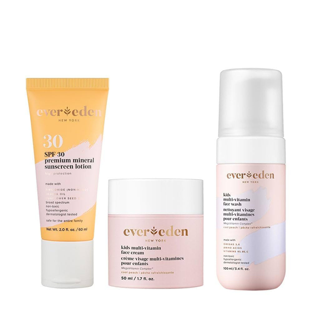 Evereden Daily 1-2-3 Routine Bundle: Clean & Vegan Skin Care Set for Kids - Hydrating & Nourishin... | Amazon (US)