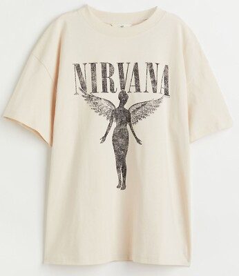 H&M NIRVANA BEIGE TOP T-SHIRT OVERSIZED IN UTERO ALBUM ALL SIZE S, M, L, XL, XXL  | eBay | eBay US