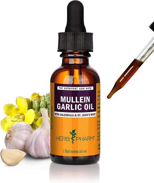 Herb Pharm Mullein Garlic Herbal Oil - contains Calendula, Garlic, Mullein flower, St. John's Wor... | Amazon (US)