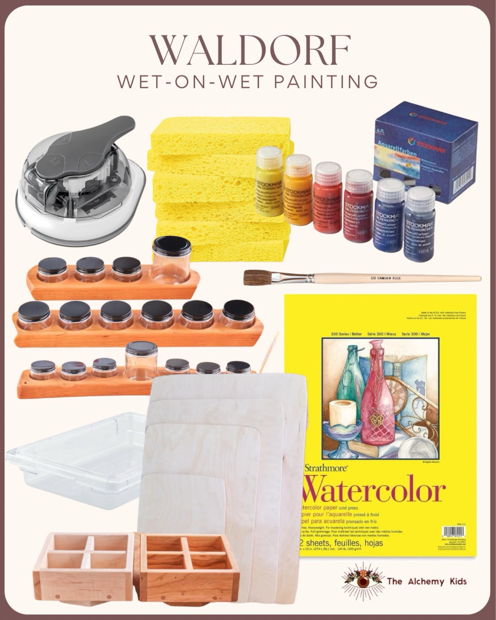 Encourage creativity and mindfulness with Waldorf wet-on-wet painting! 🎨✨ This beautiful technique allows children to explore colors in a fluid and organic way, fostering imagination and artistic expression. With high-quality Stockmar paints, natural wooden paint jar holders, and premium watercolor paper, this setup is perfect for creating dreamy, blended masterpieces.

#WaldorfEducation #WetOnWetPainting #CreativeKids #HomeschoolArt #NaturalPlay #HandmadeLearning #StockmarPaints #MontessoriAtHome #ProcessArt #WaldorfInspired

#LTKFindsUnder100 #LTKKids