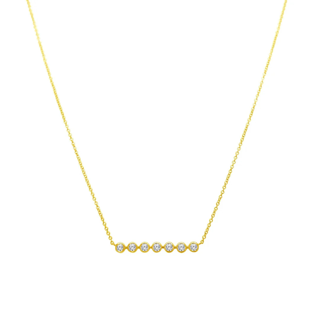 Diamond Bezel Bar Necklace | LINDSEY LEIGH JEWELRY