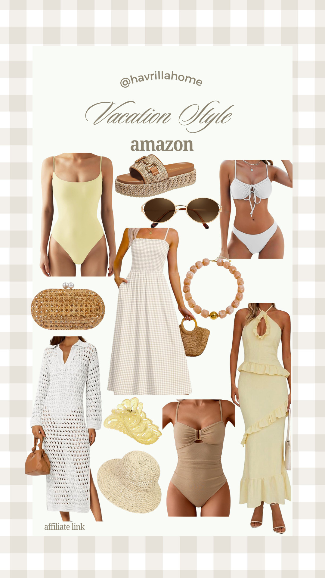 Amazon Vacation Style, vacation outfit ideas, resort wear, beach vacation style, Amazon vacation finds, summer dresses, swimsuit finds, beach cover up, woven clutch, sun hat, vacation accessories, tropical getaway outfits, coastal fashion, neutral summer style, women's travel wardrobe, Amazon fashion favorites

#LTKSeasonal #LTKBeauty #LTKTravel