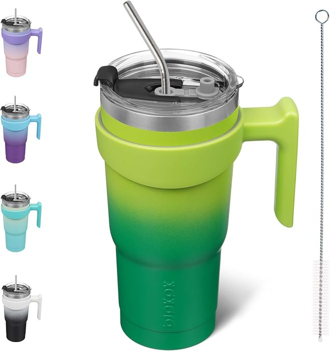 BJPKPK 20 oz Tumbler with Handle & Straw, Insulated Stainless Steel Mug | Amazon (US)