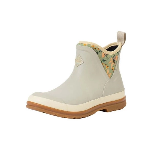 Women's Muck Originals Ankle Rain Boots Outdoor 11 Gravel Grey/Pressed Floral Print | Scheels