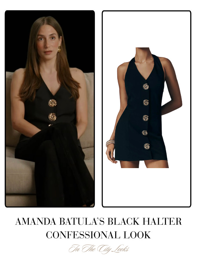 Amanda Batula's Black Halter Confessional Look 

 