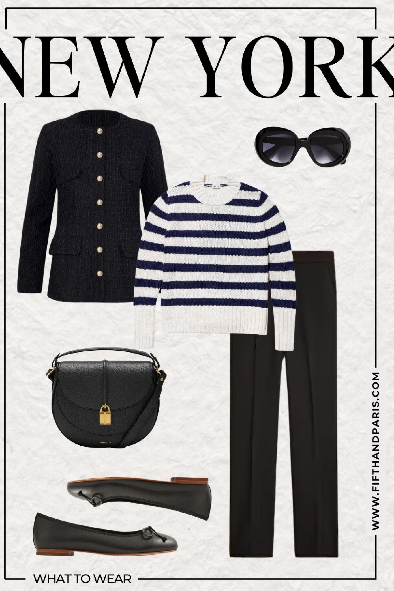 Black and white is classic and rimless.  Opt for adding some black pieces with gold buckles or buttons for some interest and to instantly elevate the look.  

#capsulewardrobe #frenchgirl #parisianstyle #nycfashion 

#LTKOver40 #LTKStyleTip #LTKSeasonal