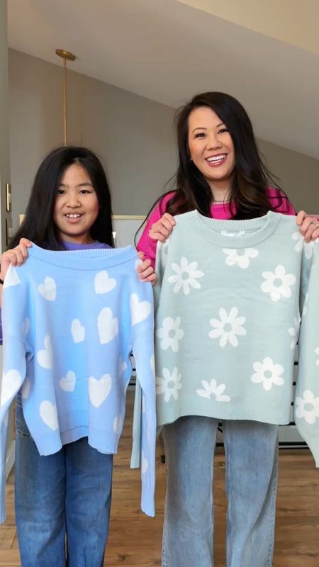 A mommy and me matching moment! These sweaters are so cute and since they were cropped I figured I could get one for Layla and sure enough it fit! She’s wearing the XS and I’m wearing the M for a baggier fit. 

#LTKunder50 #LTKkids #LTKfamily