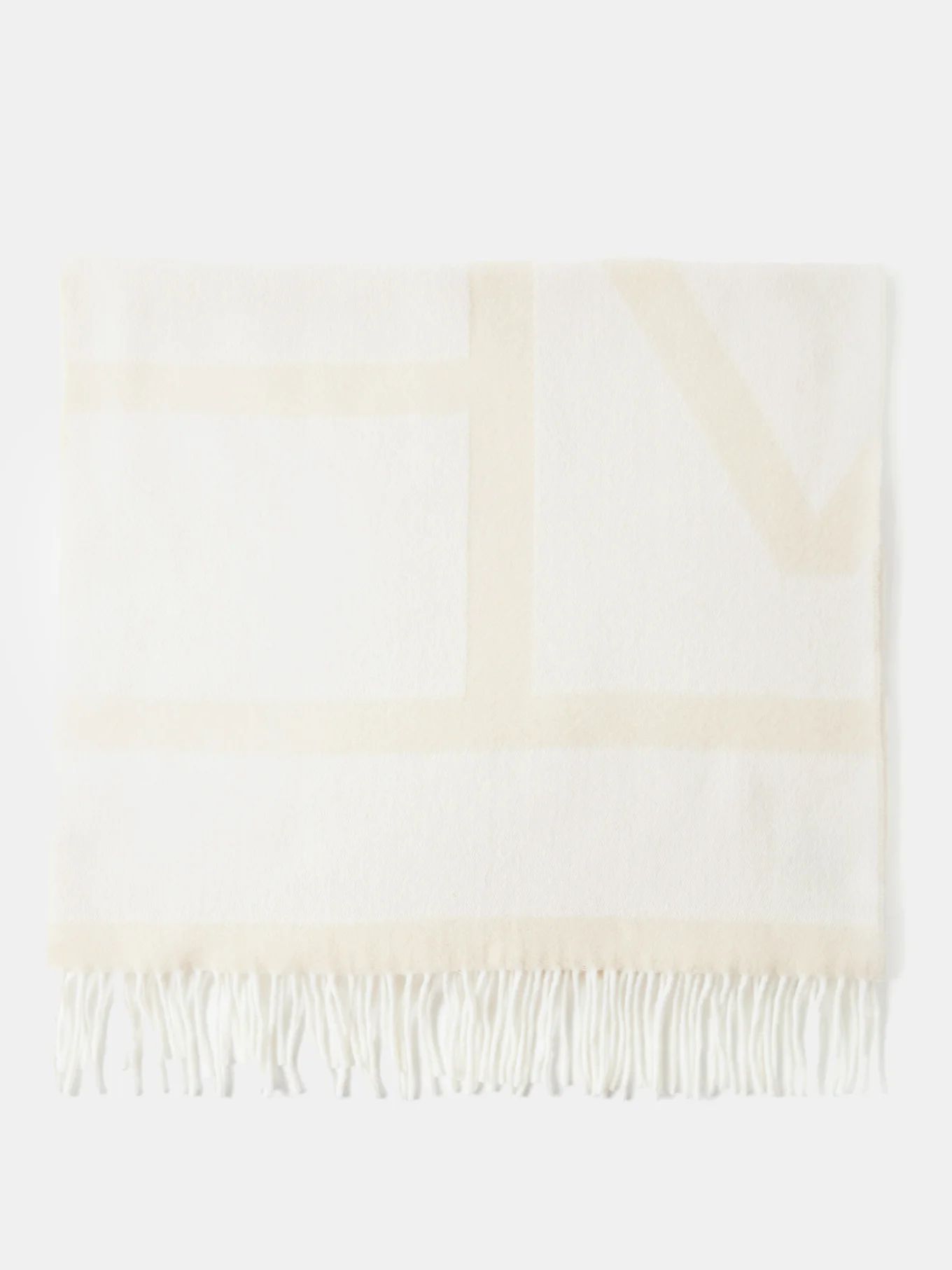 Monogram-jacquard fringed wool scarf | Toteme | Matches (UK)