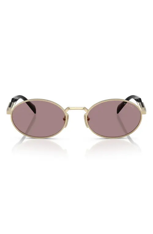 Prada 55mm Oval Sunglasses in Gold Brown at Nordstrom | Nordstrom