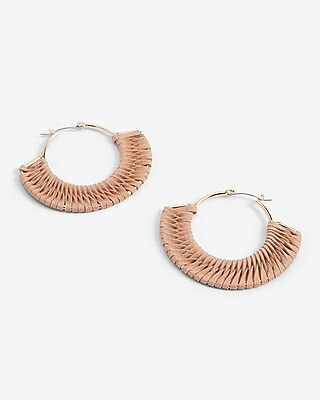 Vegan Suede Wrapped Hoop Earrings | Express