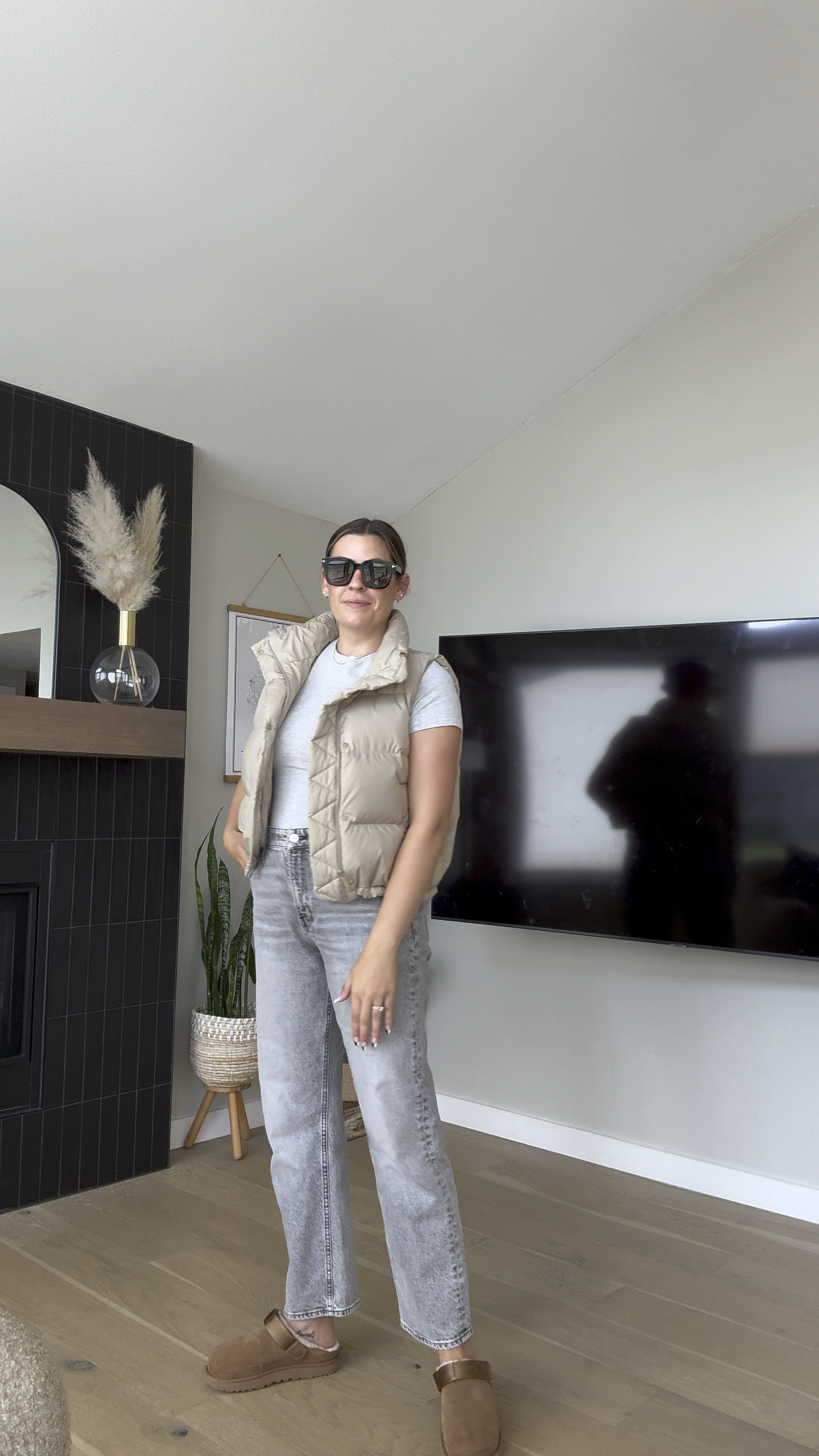 Bus stop fit of the day! Comfort was the theme of today! The coziest shirt and clogs + sustainable denim for the win!! They aren’t currently carrying this color in the vest but if you’re anything like me, I’d recommend a darker color anyways! 😅

#LTKSeasonal #LTKMidsize #LTKVideo