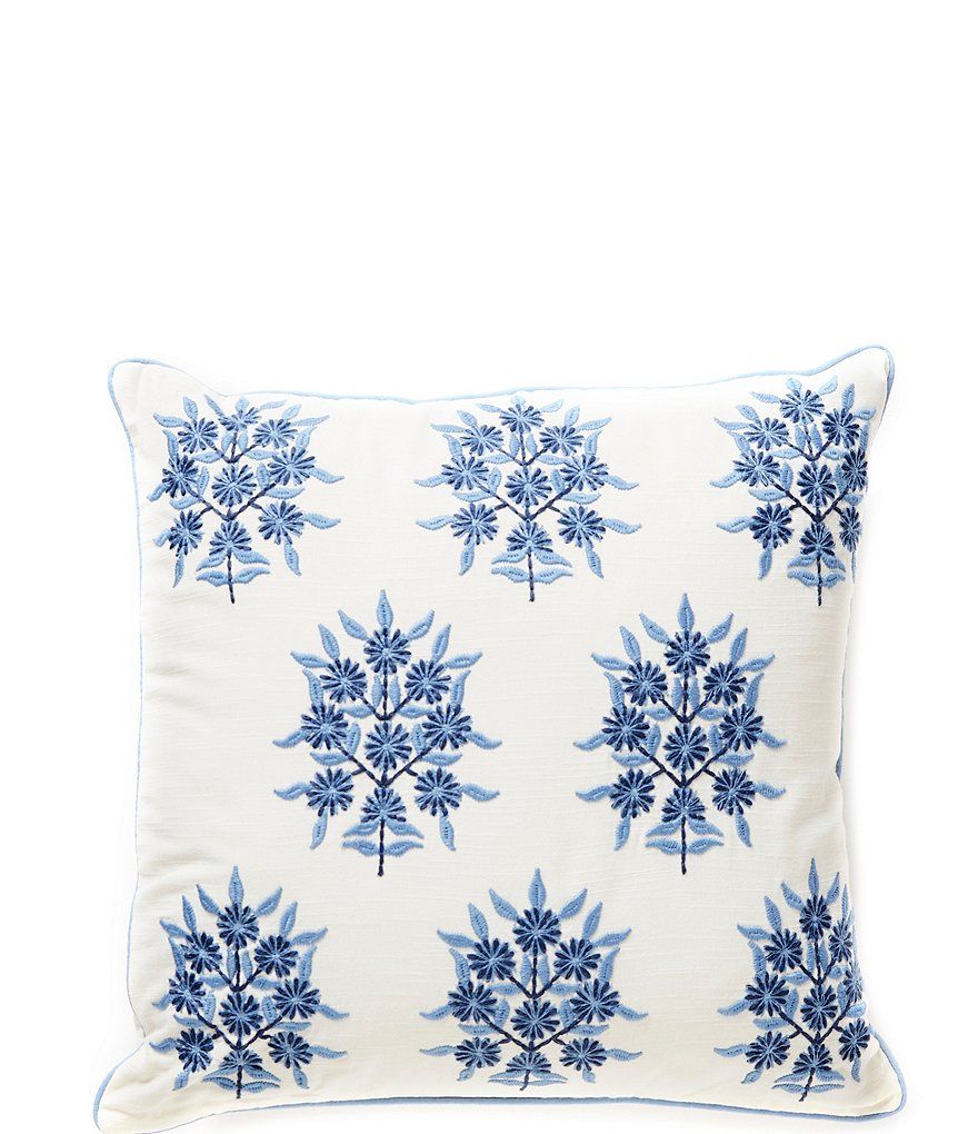 Catherine Embroidered Floral Square Pillow | Dillard's