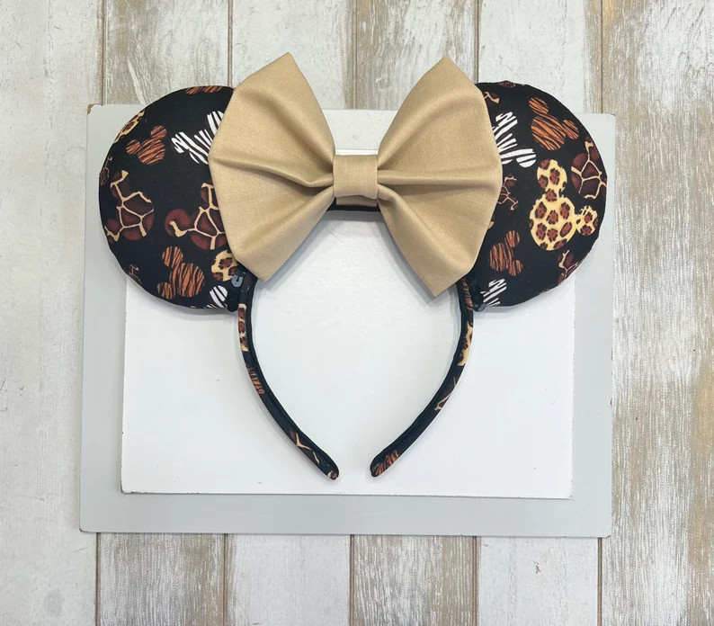 Animal Print Mickey Ears Animal Print Minnie Ears Animal - Etsy | Etsy (US)