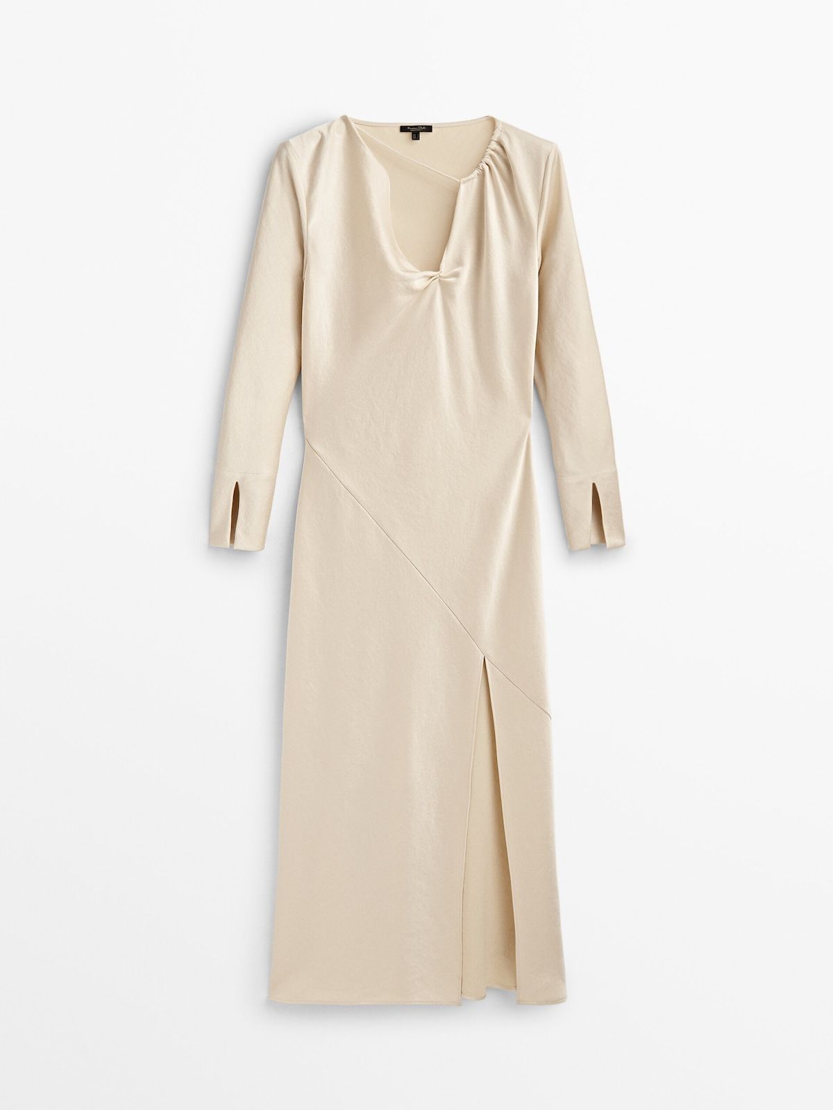 Long satin dress with cut-out detail | Massimo Dutti (US)
