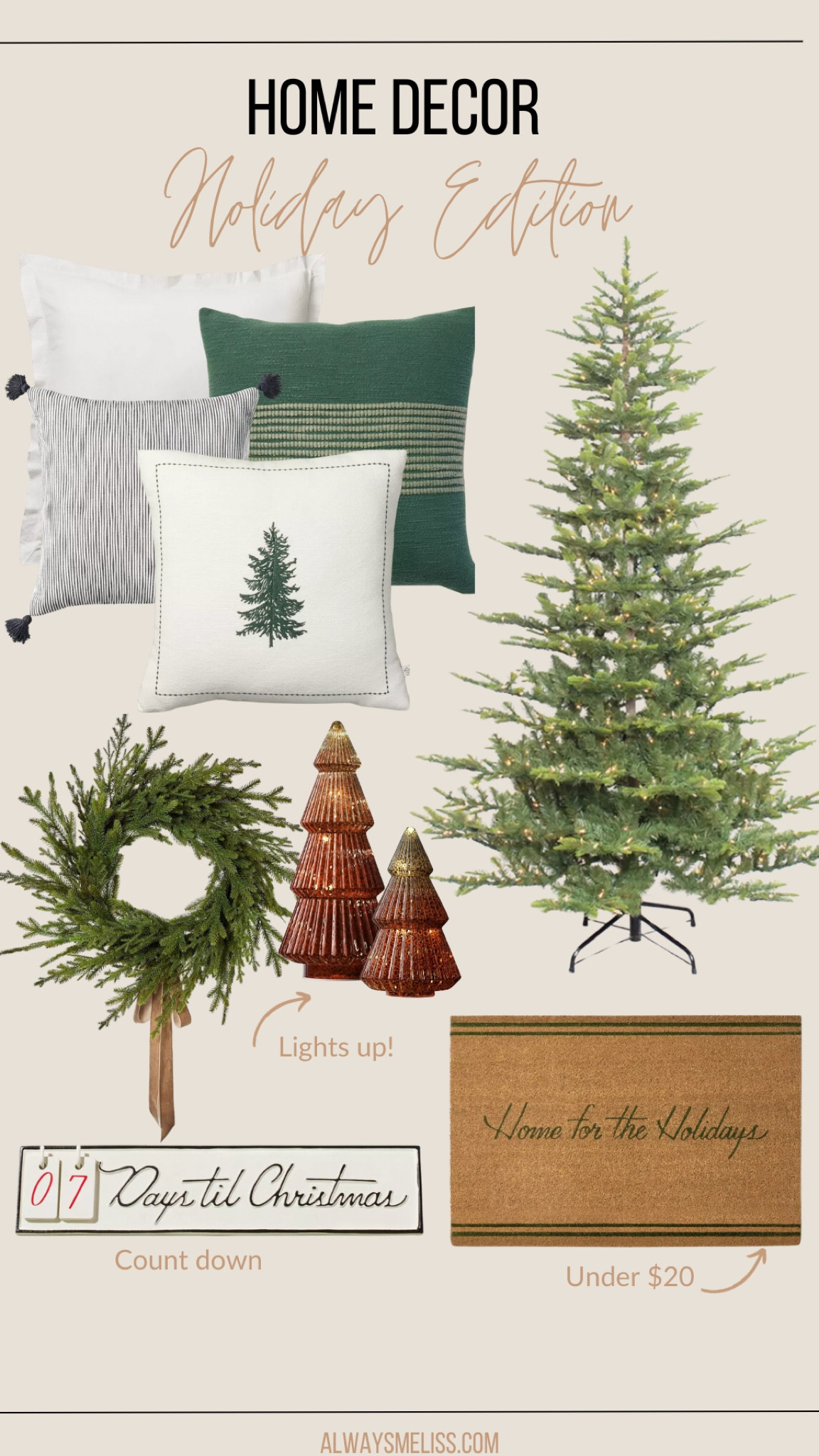 Target has so many great home finds for the holiday season. I love the wreath with the ribbon detail and all the fun pillows. 

Holiday Decor
Christmas tree
Decor for Winter

#LTKSeasonal #LTKHoliday #LTKhome