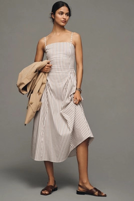 Maeve Sleeveless Fitted A-Line Midi Dress | Anthropologie (US)