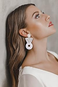 Rhinestone Wedding Bridal Earrings for Women Handmade Wedding Diamond Ring Beaded Drop Earrings F... | Amazon (US)