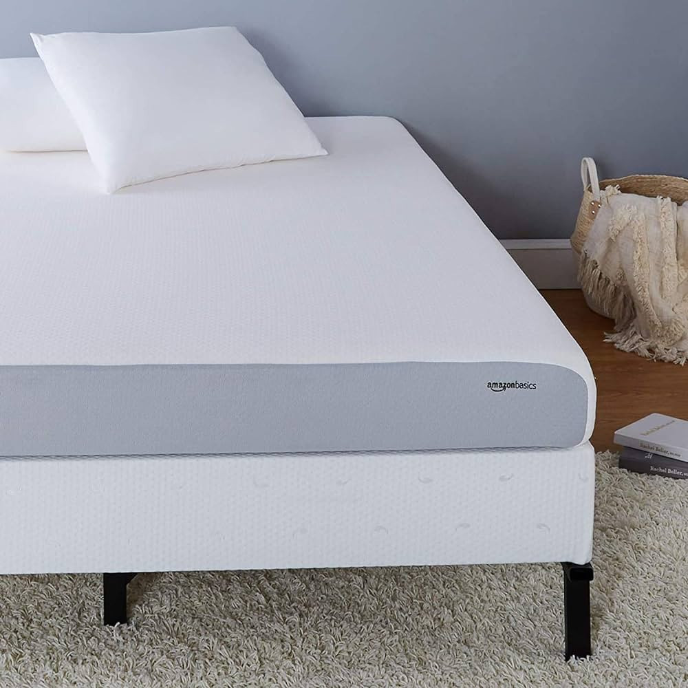 Amazon Basics Memory Foam Mattress, Soft Plush Feel, 6 Inch, Full, White/Grey | Amazon (US)