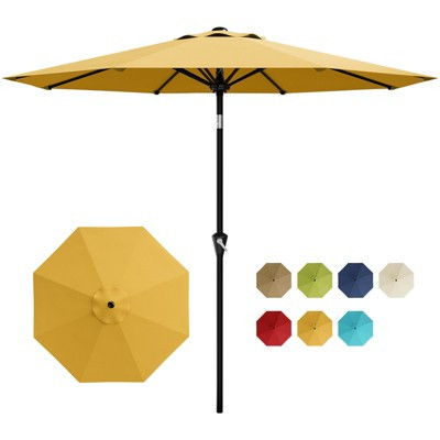 9FT Patio Umbrella for Outdoor Table – Smooth Crank Lift, Push Button Tilt, 8 Sturdy Ribs, Waterproof, UV Protection, Durable Market Parasol | Target